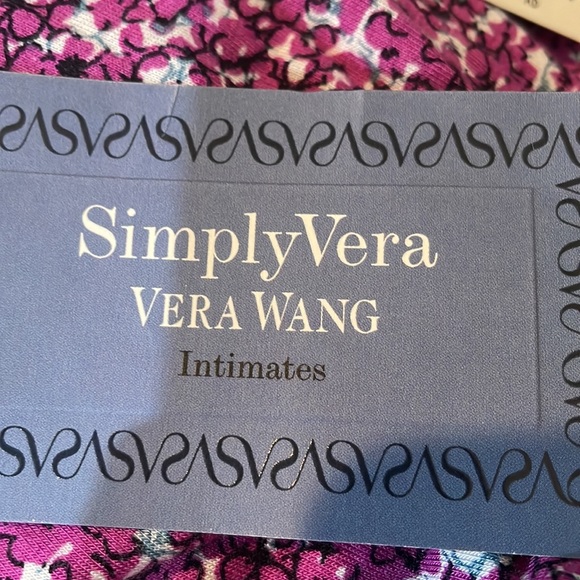 SimplyVera Vera Wang Intimates Extra Small Sleep Lounge Top only NWT Purple - Picture 11 of 12
